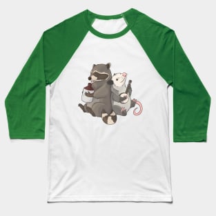 Opossum and a Racoon playing instruments Baseball T-Shirt